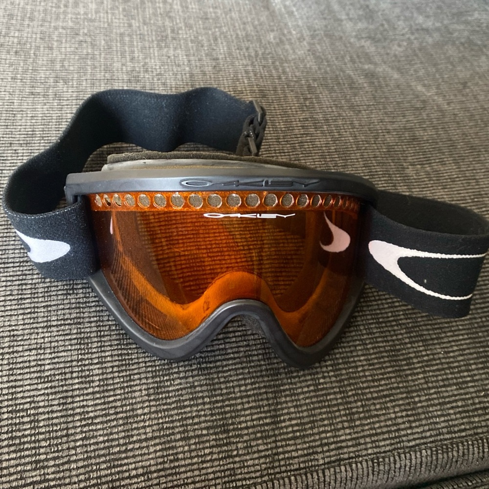Oakley E Frame Black Frame Orange Lens Snowboard Ski Goggles Clean Strap Snow